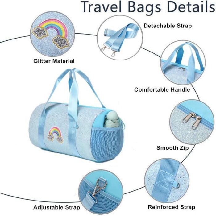 Дитяча танцювальна сумка Jumpopack з блискітками та веселкою для балету, плавання та повсякденного використання