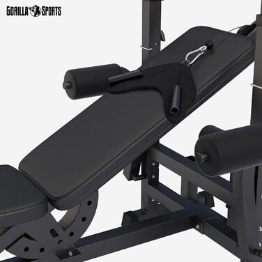 Лавка для штанги GORILLA SPORTS / універсальна силосна станція для штанги та гантелей біло-чорна - сертифікована RheinlandTÜV