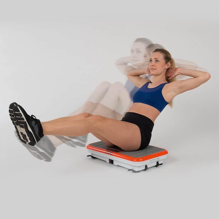 Вібраційна платформа Mediashop Vibro Shaper для фітнесу, м'язів і тренування всіх груп, осциляційна технологія, з фітнес-стрічками, помаранчева