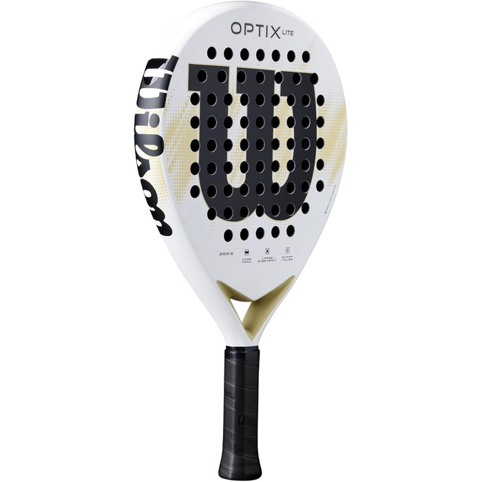 Ракетка для падел Wilson Optix V2 Lite (Біла) - Легка, для початківців, з скловолокном, 45.9x27.6x8.3 см
