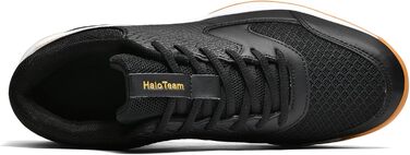 Чоловічі тенісні кросівки HaloTeam: мода, зчеплення, легкість, дихання. Ідеальні для бадмінтону, сквошу, волейболу. Розміри 38-45. Колір: чорний, золотий. Модель 5803