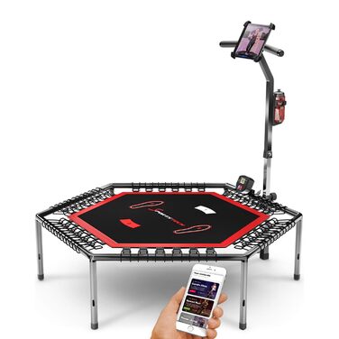Трамплін Sportstech HTX100: складаний, з ручкою, для фітнесу | Німецька якість | TÜV/GS, лічильник стрибків, APP | Для дітей та дорослих