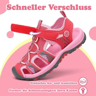 Сандалі дитячі Mishansha закриті для дівчаток, літні трекінгові, рожеві, розмір 31 EU