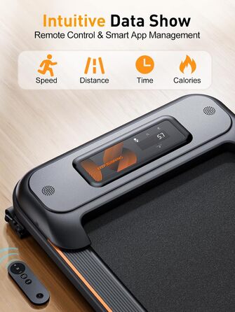 Walking Pad - біговий килимок для дому з нахилом, 2.5 PS, тихий двигун, компактний, 1-6 км/год, LCD, Bluetooth, пульт, керування через додаток, для дому та офісу