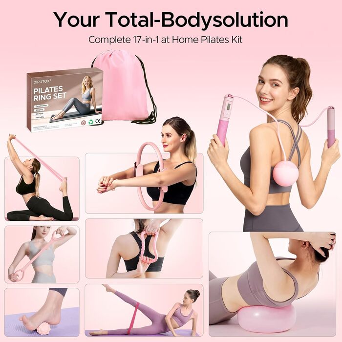 Набір для пілатесу: кільце Маджік Серкл, м'яч, еластичні стрічки та шкарпетки для фітнесу, тонізування та дому