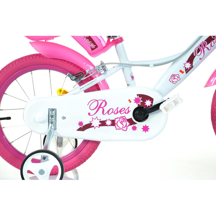 Дівчачий велосипед SCH Roses, 14 дюймів (4-6 років) / 16 дюймів (5-7 років), білий