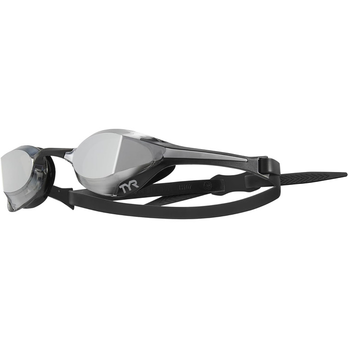 TYR Tracer X Elite Унісекс окуляри для плавання, сріблясто-чорні, для змагань