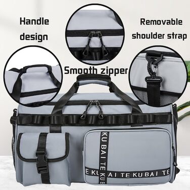 Спортивна сумка для подорожей унісекс 65Л, водонепроникна дорожня сумка з відділенням для взуття та мокрих речей, велика сумка для фітнесу та спорту (Cyan)