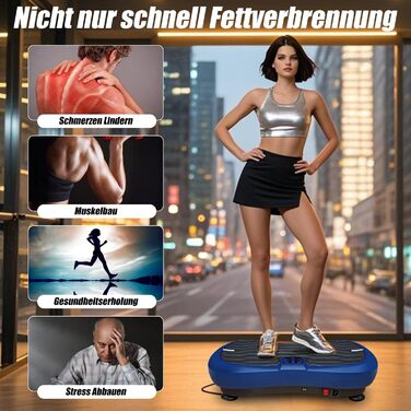 Вібраційна платформа для фітнесу: тренування вдома, 99 рівнів інтенсивності, 5 програм, Bluetooth, масаж, розвиток м'язів