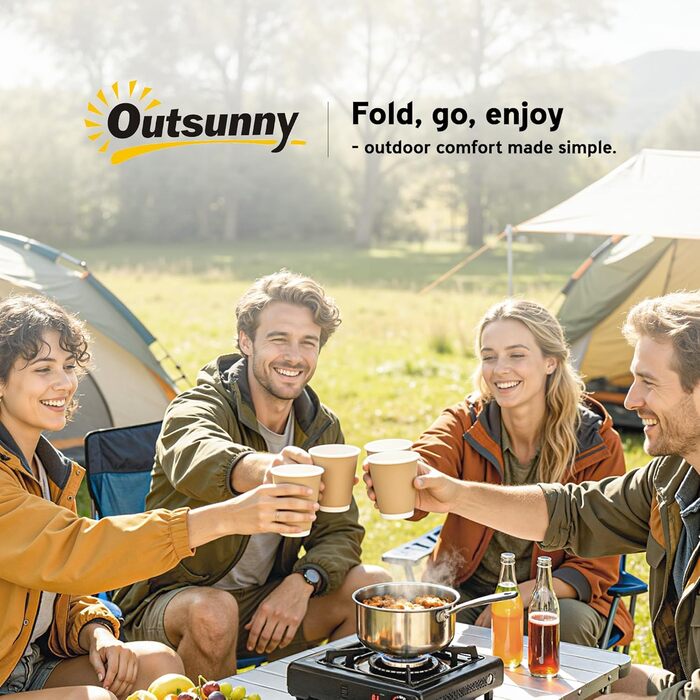 Складний алюмінієвий стіл Outsunny для кемпінгу, саду, балкону 90x55 см, чорний. З кошиком для зберігання, регульована висота
