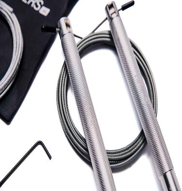 Стрибкове канат Springseil Speed Rope: регульований, для CrossFit, боксу, фітнесу, металеві ручки (срібний)