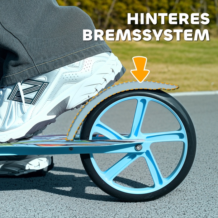 AIYAPLAY Scooter Дитячий складаний дитячий самокат з регульованою висотою керма, 2 великими колесами, заднім крилом гальма, самокат для дітей 6-12 років синій | Аосом