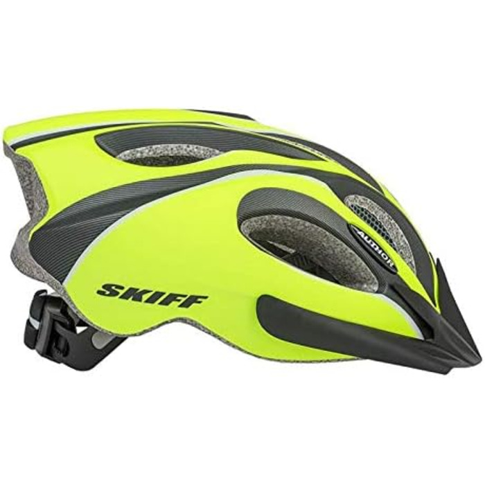 Велошолом Skiff розмір M 52-58 см з антимоскітною сіткою, регулюванням Dial-Fit, неоново-жовтий