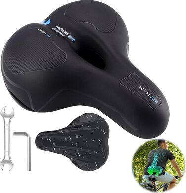 Велосипедне сідло Cloud Comfort Pro 2.0: М'яке, ергономічне, з пам'яті ефектом, амортизуюче, дихаюче. Підходить для чоловіків, жінок та дітей. City, Mountain Bike, з підвіскою.
