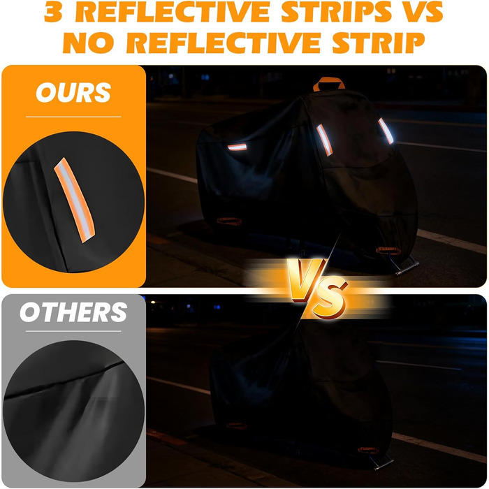 Водонепроникна мотоциклетна накривка Zorplex для захисту від пилу та сонця, 210D Oxford, до 245x105x125 см