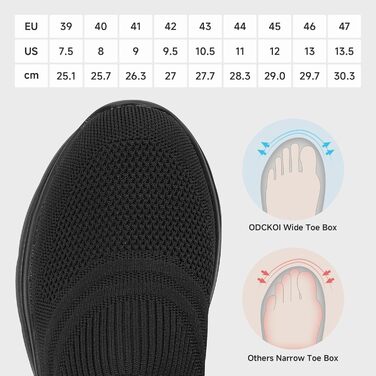 Чоловічі кросівки Slip-On без шнурівків, спортивні, для бігу, легкі, дихаючі, повсякденні, чорні, 40 EU