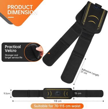 Електричний тренажер для пресу EMS, стимулятор м'язів, пояс для тренувань з 6 режимами та 8 рівнями інтенсивності, USB-зарядний пристрій, фітнес-обладнання для чоловіків та жінок, домашні тренування