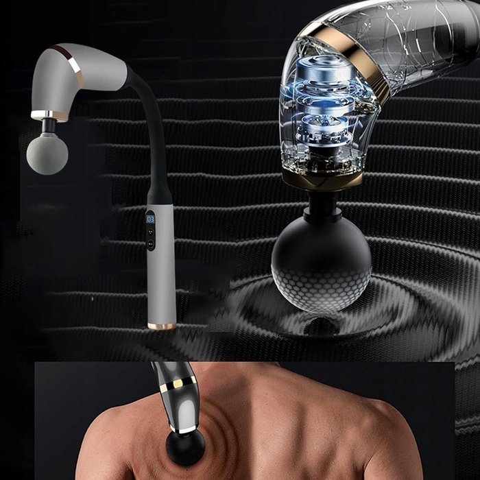 Перкусійний масажер для тіла та спини Maxtop MP-930, сріблястий