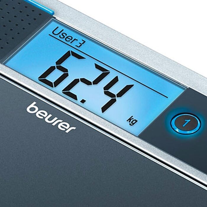 Ваги Beurer GS 39 скляні з голосовою функцією, велика платформа, 4 пам'яті