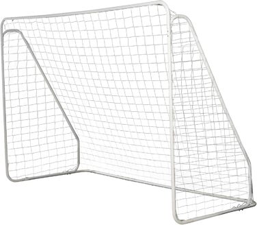 Футбольні ворота HOMCOM 301x120x200 см, металевий епоксидний каркас, сітка PE, з кілочками, для тренувань, білі