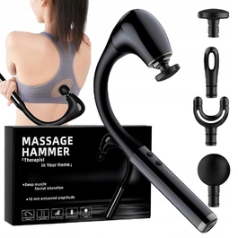 Перкусійний масажер RELAKS Massage Gun: 5 режимів швидкості, змінні насадки, акумулятор 1500 мАг