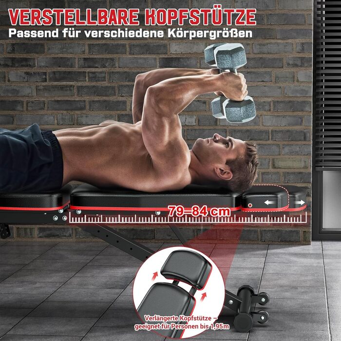 Регульована лава для тренувань XDDIAS з блоком для згинання ніг та підтримуючим валиком, до 410 кг, 10 положень спинки, для дому, багатофункціональна