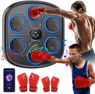 Музична боксівська машина з LED-дисплеєм, електронна боксерська тренажер для дому, 9 швидкостей, 9 режимів, Bluetooth, автоматичний підрахунок ударів, настінна ціль для дорослих та дітей