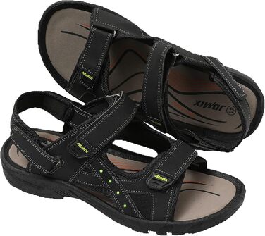 Чоловічі сандалі JOMIX для активного відпочинку та подорожей, на липучках, чорні (45 EU)