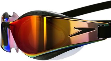 Окуляри для плавання Speedo Fastskin Hyper Elite для дорослих, дзеркальні, унісекс, чорний/сірий/золотий