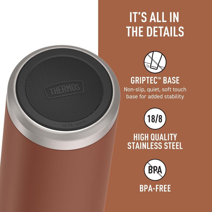 Термосова пляшка з нержавіючої сталі THERMOS Icon Series, 900 мл, з гвинтовою кришкою, сідловий колір