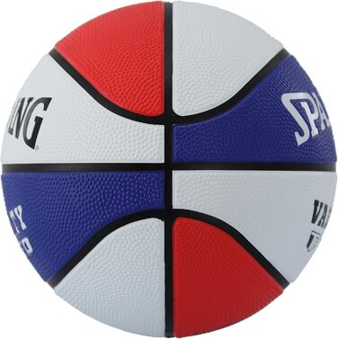 Баскетбольний м'яч Spalding TF-150 Varsity: міцний гумовий матеріал, офіційний розмір, для всіх поверхонь, з рельєфним покриттям Shooter's Seam (червоний, білий, синій)