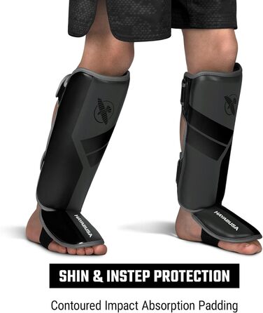 Захисники ніг Hayabusa S4 для Муай Тай, MMA, Кікбоксинг, бойові мистецтва, розмір S/M, темно-сірий
