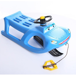 Дитячі санчата Zigi-Zet Control з пластику, з тяговим тросом та керуванням, 2 кольори (блакитний)