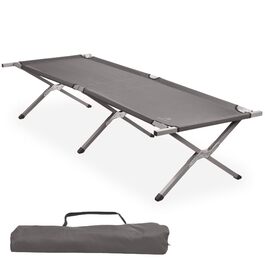 Ліжко похідне CampFeuer Feldbett (до 180 кг) 190x74.5x45.5 см сіре - для кемпінгу, риболовлі, пляжу