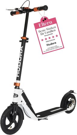 Самокат HUDORA BigWheel Air 230 з ручним гальмом, алюмінієвий, надувні колеса, міський, регулювання висоти, до 120 кг