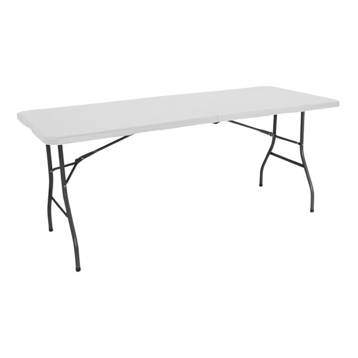Розкладний стіл THINIA HOME прямокутний, ефект дерева, 180x74x74 см, білий