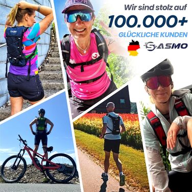 Бігова сумка-рюкзак SASMO 6 л сіра з термовідділенням, ультралегкий 300 г, для чоловіків і жінок, з дощовиком і світловідбивачами