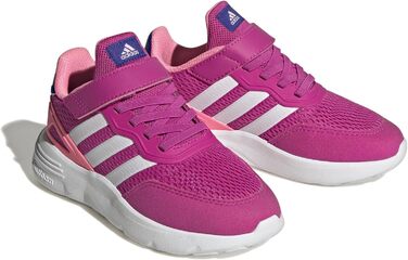 Кросівки Adidas для дітей унісекс, бігові, з еластичними шнурками, кольори фуксія та білий, розмір 38 EU