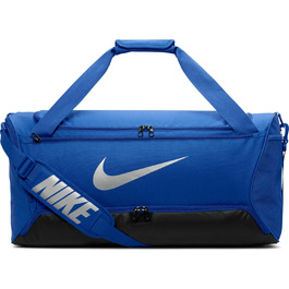 Спортивна сумка Nike Brasilia 60 л, унісекс, синя/чорна/срібляста