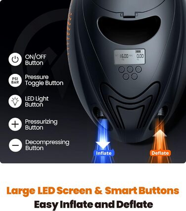Насос для SUP дошки OutdoorMaster 6000mAh: електричний, акумуляторний, 16PSI, автоматичне вимкнення