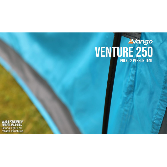 Намет Vango Venture 250 Tunnel: Сімейний намет з окремою спальнею та просторим тамбуром, Річковий Синій