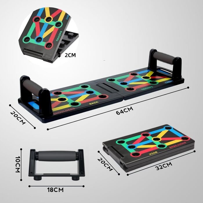 Багатофункціональний тренажер для віджимань 12-в-1 Push Up Board, складаний дошка для тренування м'язів верхньої частини тіла та спалення жиру