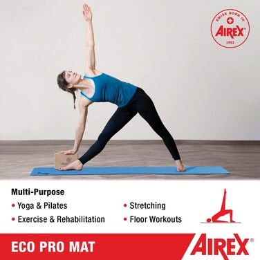 Йога-мат Airex Eco Grip, екологічний, антиковзкий килимок для йоги
