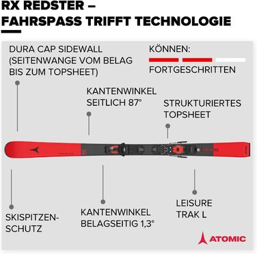 Лижі ATOMIC REDSTER RX для жінок та чоловіків. Сезон 2025/26. Технологія Bend-X, Densolite Core. 170 см