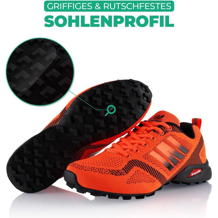 Туфлі для хайкінгу/трекінгу для жінок та чоловіків, дихаючі, для трейлраннінгу, 36 EU, помаранчево-чорні