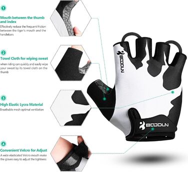 Велосипедні рукавички чоловічі літні напівпальцеві MTB, рукавички для гірського велосипеда/шосе, велосипедні рукавички для відпочинку чоловічі та жіночі, дихаючі, неслизькі, амортизуючі, білі XXL