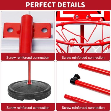 Дитячий баскетбольний кошик для вулиці та дому, регульована висота 50-150 см, комплект з м'ячами та сітками