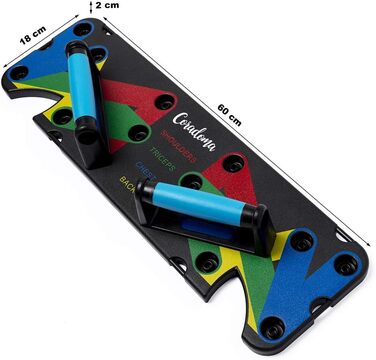 Дошка для віджимань Coradoma Push Up Rack Board 9 в 1 з ручками, кольорове кодування, для домашніх тренувань та фітнесу