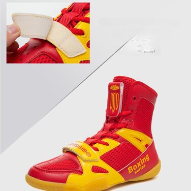 Боксерські кросівки для чоловіків та жінок, дитячі кросівки для залу, кросівки для боротьби, високогірні боксерські кросівки з неслизькою підошвою та дихаючим матеріалом (38 EU, білий/золотий)