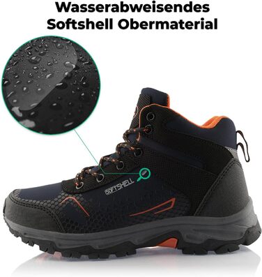 Черевики для ходьби жіночі та чоловічі, зимові, водонепроникні, кольори: темно-синій, помаранчевий, розмір 37 EU